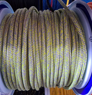 Rope 5mm  Double Braid - Polyester - Neo Yellow/Silver (per metre)