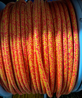 Rope 5mm  Double Braid - Polyester - Neo Yellow/Pink (per metre)