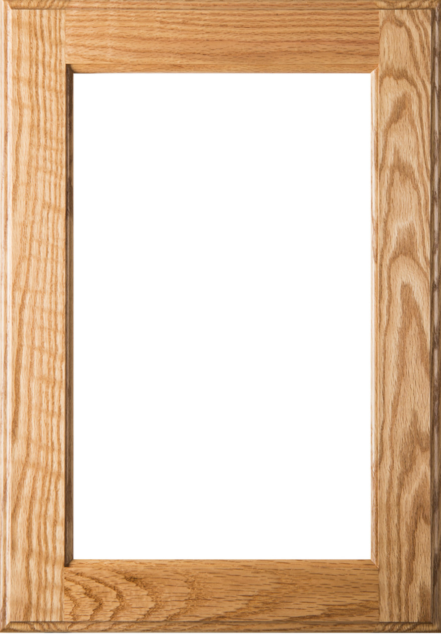 Square Glass Panel Red Oak Cabinet Door With Clear Finish