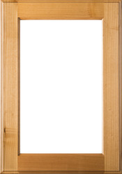 Unfinished  Square Glass Panel Superior Alder Cabinet Door 