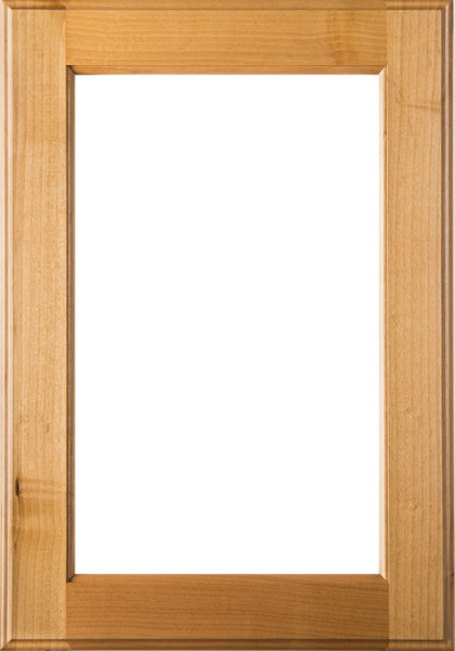 Unfinished  Square Glass Panel Superior Alder Cabinet Door
