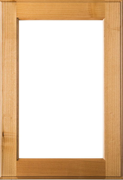 Square Glass Panel Superior Alder Cabinet Door with Clear Finish