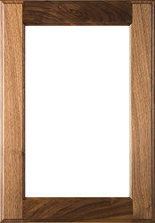Square  Glass Panel  Walnut  Door with Clear Finish