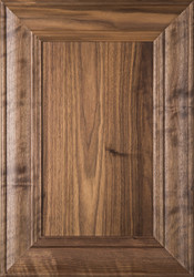 “Belmont” Walnut Flat Panel Cabinet Door in Clear Finish