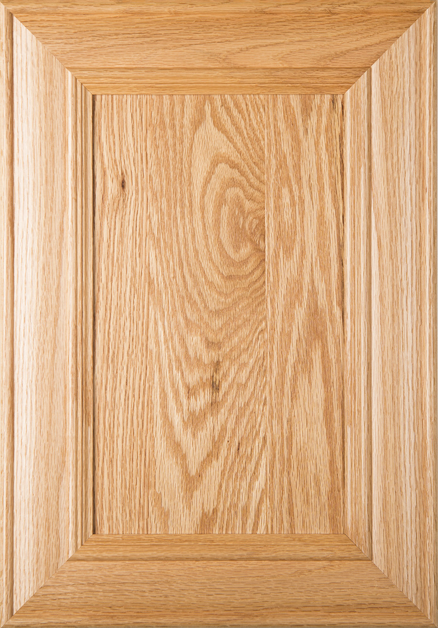 Belmont Red Oak Flat Panel Cabinet Door In Clear Finish