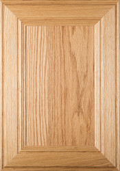 "Linville" Red Oak FLAT Panel Cabinet Door Image in Clear Finish