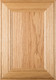 "Linville" Red Oak FLAT Panel Cabinet Door Image in Clear Finish