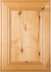 “Linville” Rustic Alder FLAT Panel Cabinet Door Image in Clear Finish