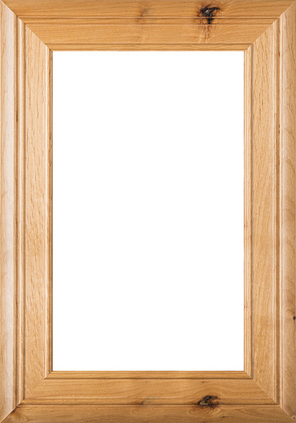 "Arden" 2.38 Rustic Alder Glass Panel Cabinet Door in Clear Finish