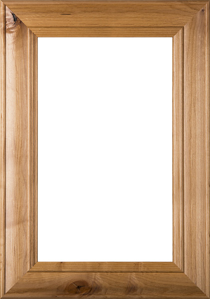 "Belmont" 2.38 Rustic Alder Glass Panel Cabinet Door in Clear Finish