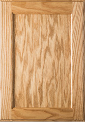 Square FLAT Panel  Red Oak Cabinet Door with Clear Finish