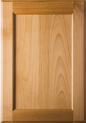 Square FLAT Panel Superior Alder Cabinet Door  in Clear Finish