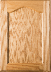 Cathedral FLAT Panel Red Oak Cabinet Door with Clear Finish