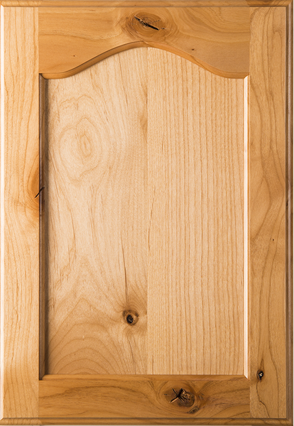 Cathedral FLAT Panel Rustic Alder Cabinet Door  with Clear Finish