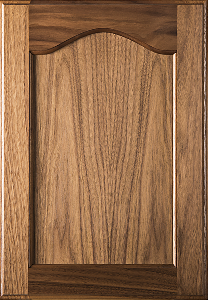 Cathedral FLAT Panel Walnut Cabinet Door with Clear Finish