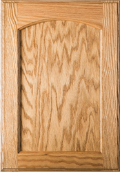 Eyebrow FLAT Panel Red Oak Cabinet Door  with Clear Finish