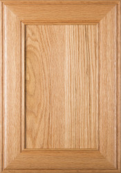 "Cherokee"  Flat Panel Cabinet Door in Red Oak with Clear Lacquer Finish
