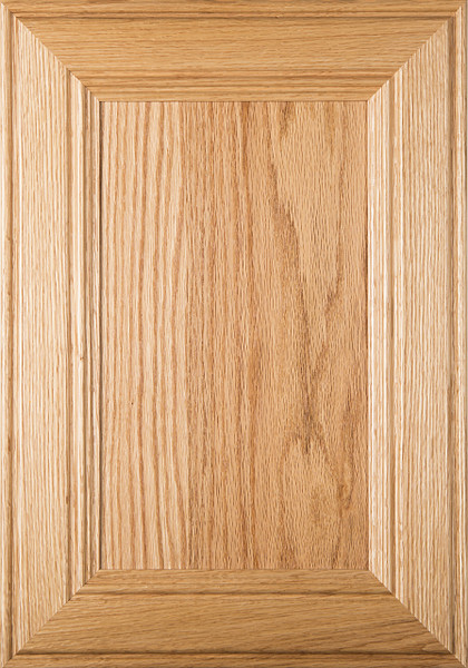 "Linville" Red Oak FLAT Panel Cabinet Door in Clear Finish Image
