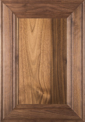 "Linville" Walnut FLAT Panel Cabinet Door in Clear Finish
