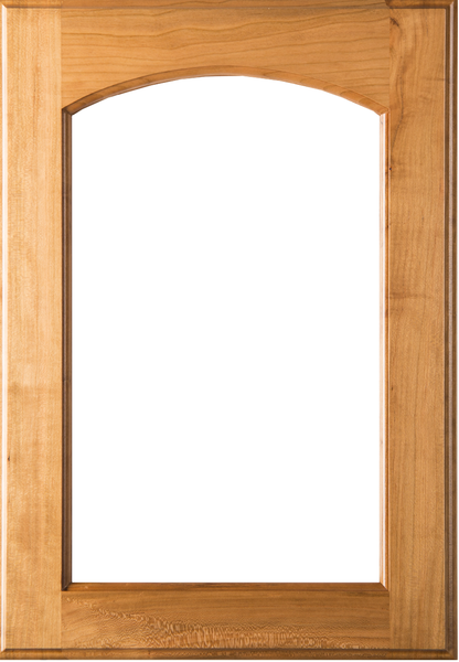 Eyebrow Arch Glass Cherry Door with a Clear Finish