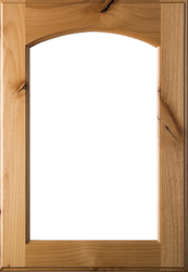 Eyebrow Arch Glass Rustic Alder Door with a Clear Finish
