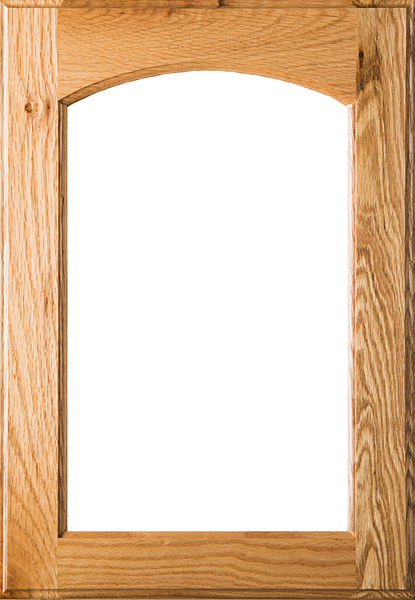 Unfinished Eyebrow Arch Glass Red Oak Door
