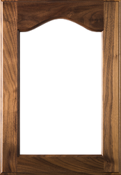 Cathedral Arch Glass Door in Walnut with a Clear Finish