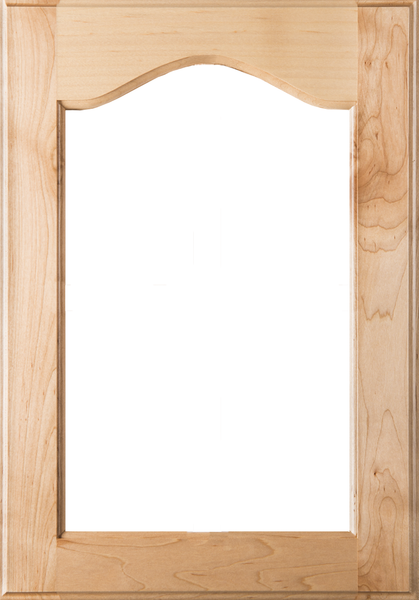 Cathedral Arch Glass Door in Superior Alder with a Clear Finish