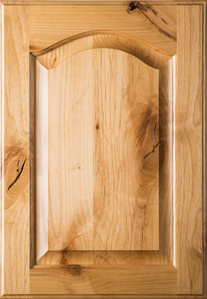 Cathedral Raised Panel Rustic Alder Cabinet Door with Clear Finish