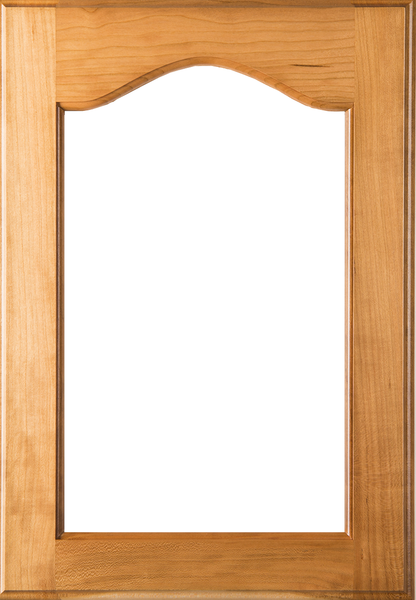 Unfinished Cathedral Arch Glass Door in Cherry