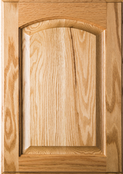 Eyebrow Raised Panel Red Oak Cabinet Door with Clear Finish