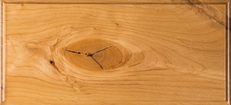 Solid Slab Style Rustic Alder Drawer Front With Clear Finish