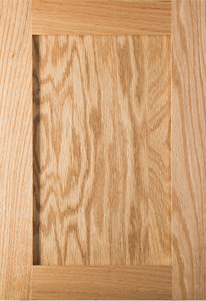 Shaker Red Oak Kitchen Cabinet Door In Clear Finish