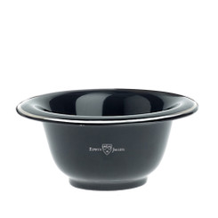 Edwin Jagger Black Porcelain Bowl with Silver Trim 