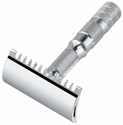  Merkur Open Comb Travel Safety Razor Chrome-Plated with Leather Case