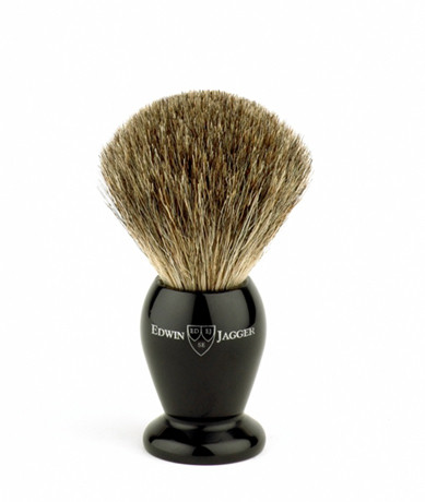 Edwin Jagger Medium Ebony Best Badger Brush | Joseph Barber & Company