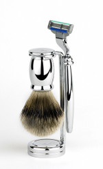 Edwin Jagger Bulbous Chrome Three-Piece Luxury Shaving Set