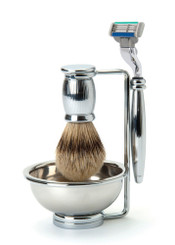 Edwin Jagger Bulbous "Lined" Four-Piece Luxury Shaving Set with Mach 3