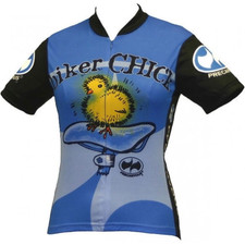 Biker Chick Blue Womens Bike Jersey
