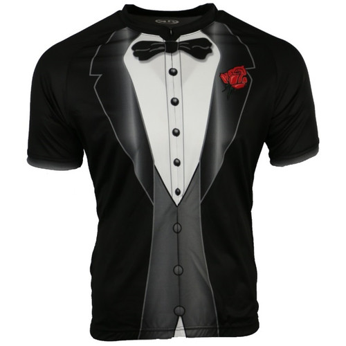 Black Tuxedo Bike Jersey - Front