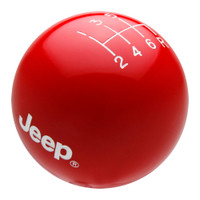Jeep JK 6 Speed Shift Knob with Engraved Shift Pattern & Solid Logos - Non Threaded