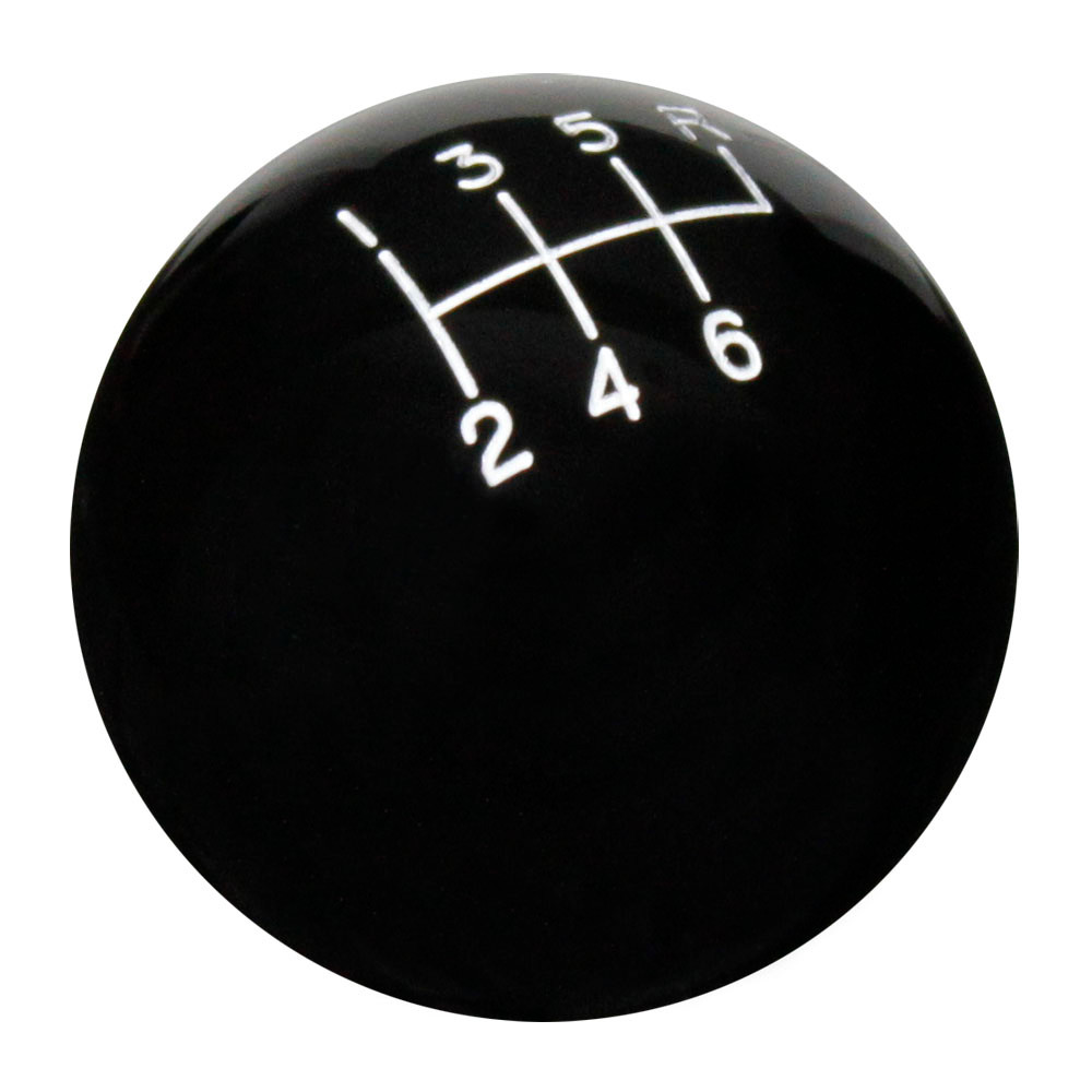 Black 6 Speed Reverse Upper Right Shift Knob