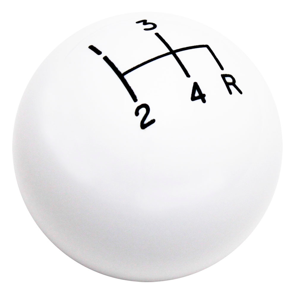 Muncie 4 Speed White 5/16" Engraved Shift Knob Ball Muncie 4 Speed White 5/16" Engraved Shift Knob Ball