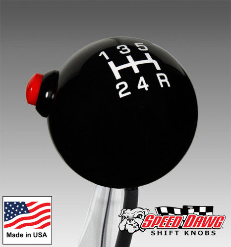 Speed Dawg SK501NL-PW-5RDR Pro Series Black/White 5-Speed Reverse Lower Right Shift Knob 