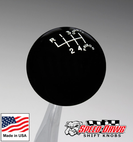 Reverse Upper Left Speed Dawg SK501-CPW-6RUL Traditional Series Black County Prison 6-Speed Shift Knob 