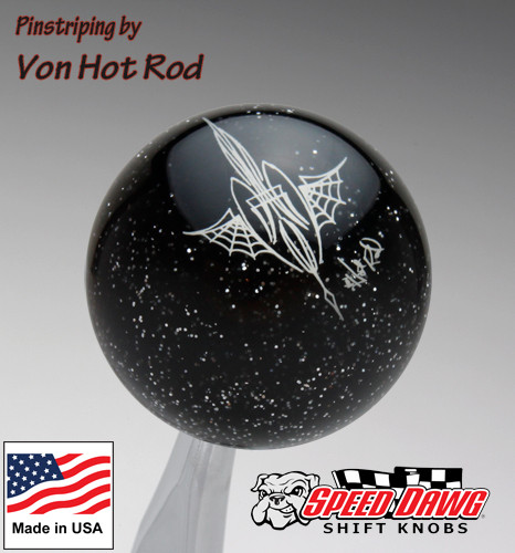 American Shifter 248514 Blue Flame Metal Flake Shift Knob with M16 x 1.5 Insert Orange Route 66 Sign 