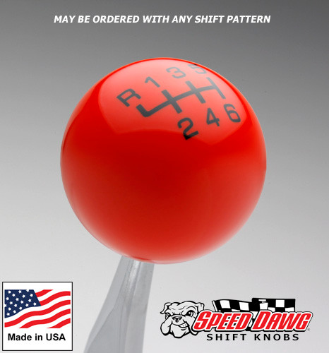 SK504NL-PW-5RDR Pro Series Red/White 5-Speed Reverse Lower Right Shift Knob Speed Dawg 
