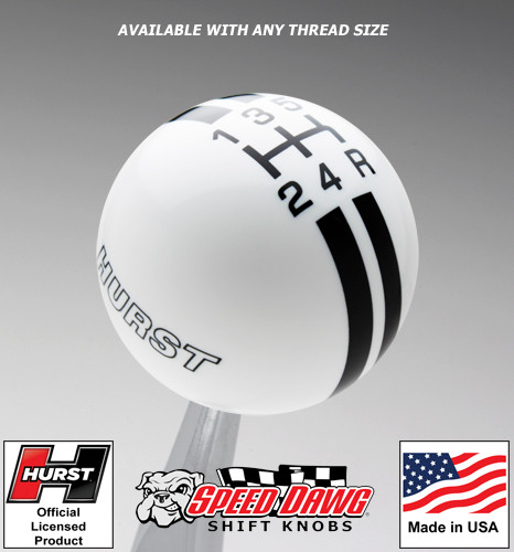 Speed Dawg SK502NL-RBK-5RDR White with Black Rally Stripe Shift Knob with 5-Speed Shift Pattern Speed Dawg SK502NL-RBK-5RDR White with Black Rally Stripe Shift Knob with 5-Speed Shift Pattern