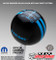 Hemi Logo Rally Stripe Shift Knob Black with Grabber Blue graphics