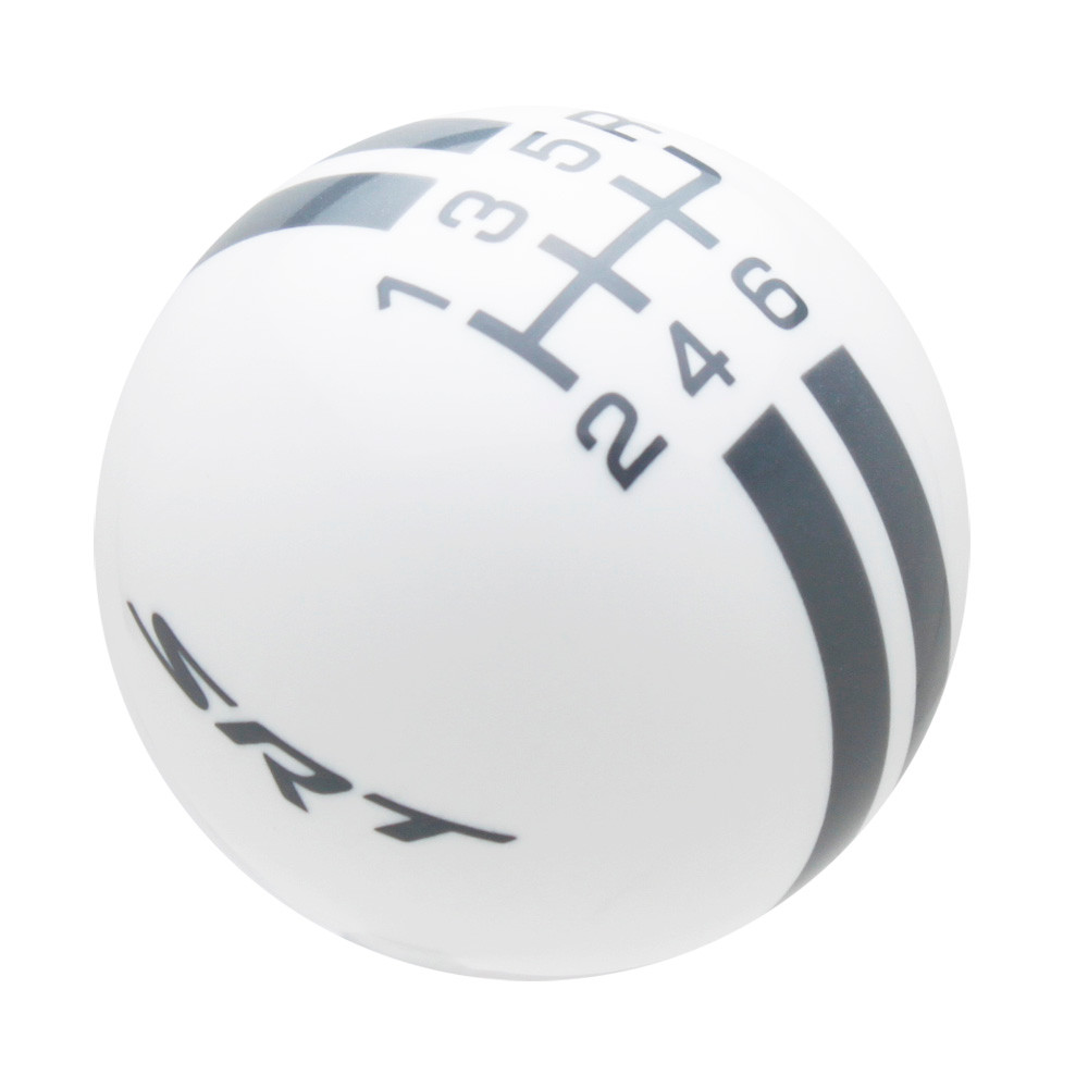 Speed Dawg SK501NL-RW-6RUL Black with White Rally Stripe Shift Knob with 6-Speed Shift Pattern 